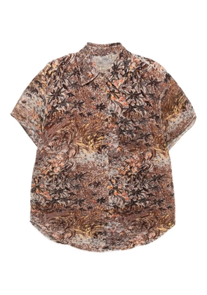 JNBY floral-patterned short-sleeved shirt - Brown
