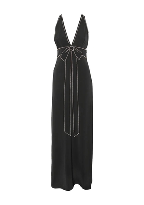 Moschino Pre-Owned plunging-neckline bow-embellished gown - Black