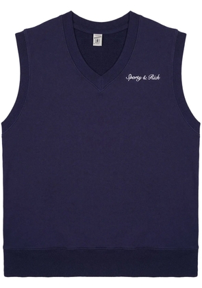 Sporty & Rich Syracuse cotton vest - Blue