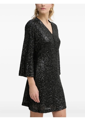 Bruuns Bazaar AraluBBAzati sequined three-quarter sleeves mini dress - Black
