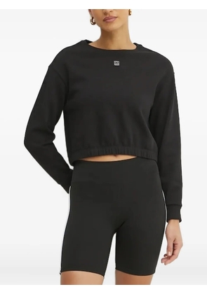 Armani Exchange logo-plaque crop sweatshirt - Black