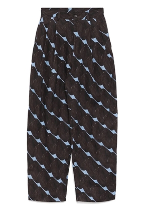 JNBY pattern-printed tapered trousers - Brown