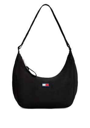 Tommy Hilfiger logo-patch half-moon bag - Black