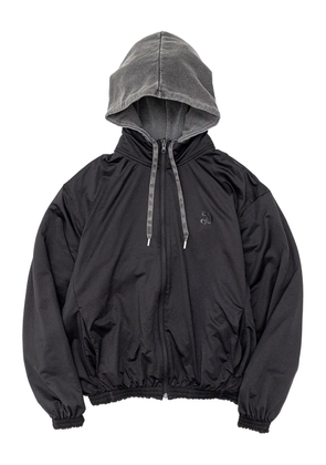 Doublet logo-detail zip-up hoodie - Grey