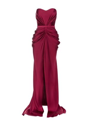 Ana Radu strapless draped maxi dress - Red