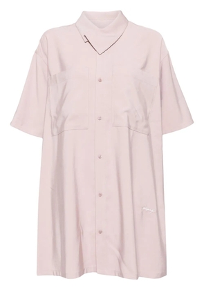 izzue embroidered-logo pleated dress - Pink