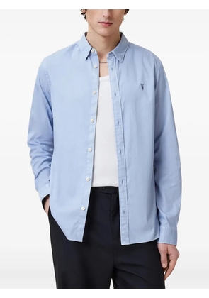 AllSaints Hawthorne embroidered-logo shirt - Blue