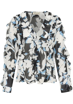 Nicholas Amira bias ruffle top - Black