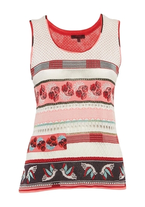 Kenzo Pre-Owned intarsia-bird knit top - White