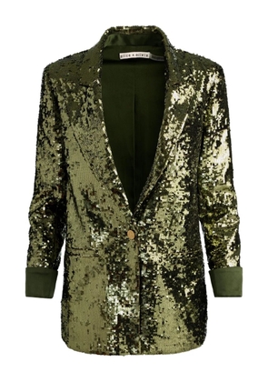alice + olivia sequinned blazer - Green