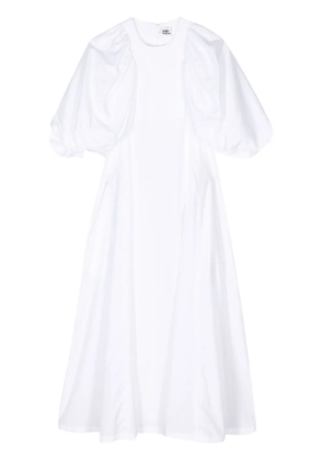Noir Kei Ninomiya puff-sleeve midi dress - White