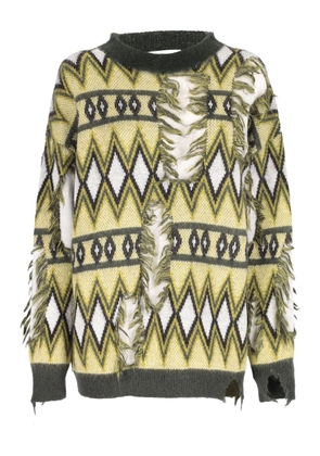 Laneus fringed-detail sweater - Yellow