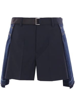 sacai belted shorts - Blue