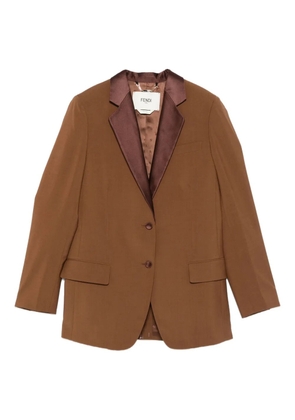 FENDI satin-lapel jacket - Brown