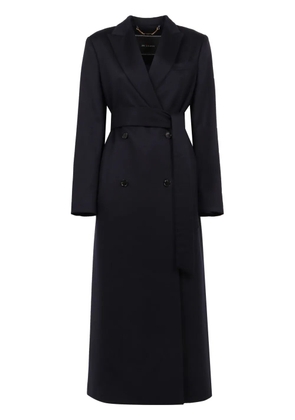 Kiton double-breasted trench coat - Blue