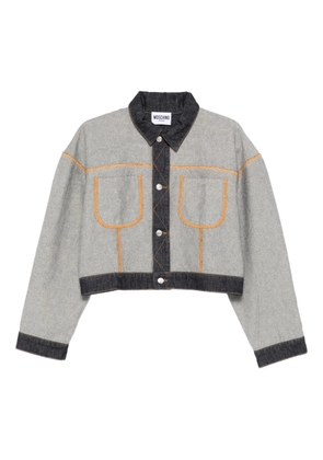 MOSCHINO JEANS contrast-stitching denim jacket - Grey