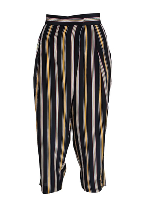 Chloé Pre-Owned striped silk trousers - Black