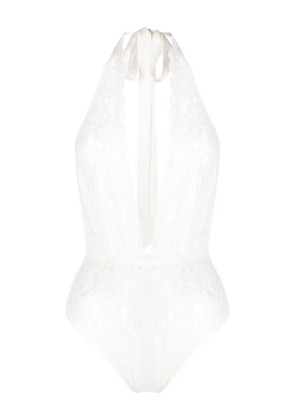 Fleur Du Mal Charlotte halterneck teddy - White