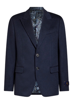 ETRO paisley-lined cashmere blazer - Blue