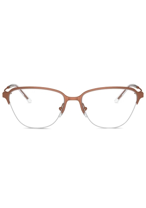 Emporio Armani cat eye-frame glasses - Brown