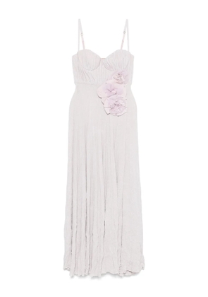 Elisabetta Franchi floral-appliqué gown - Purple