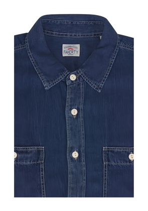 FAHERTY Tried & True button collared shirt - Blue