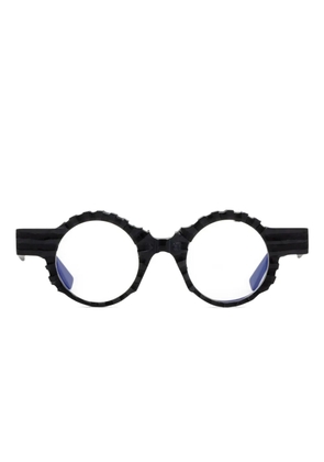 Kuboraum K32 textured round glasses - Black