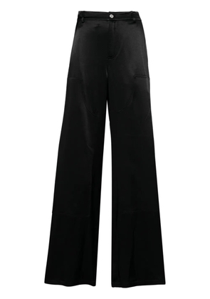 MOSCHINO JEANS satin-finish wide-leg trousers - Black