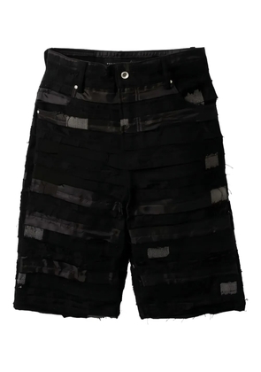 Who Decides War lace-insert frayed shorts - Black