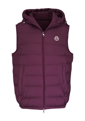 Moncler hooded logo gilet - Red