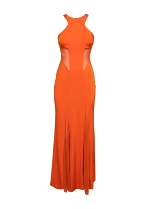 Cushnie pre-owned mesh panel maxi dress - Orange
