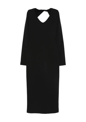 Emporio Armani knot-back long-sleeved day dress - Black