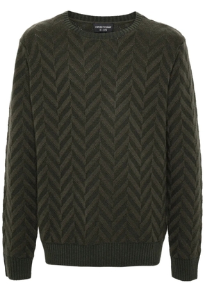 Emporio Armani herringbone-pattern sweater - Green