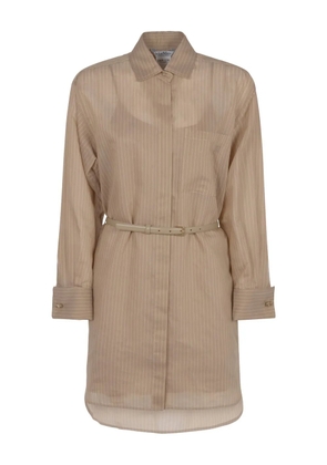 Max Mara striped belted shirt dress - Neutrals