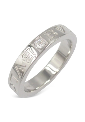 Bvlgari Pre-Owned 2010s 18K white gold Double Logo diamond ring