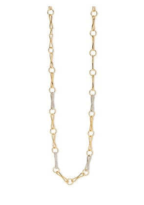 Azlee 18kt gold large Circle-Link diamond chain necklace