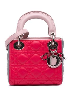 Christian Dior Pre-Owned 2014 Mini Tricolor Lambskin Cannage Lady Dior satchel - Pink