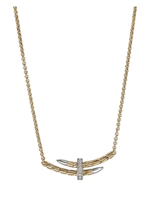 John Hardy 14K yellow gold and sterling silver Spear Station diamond necklace