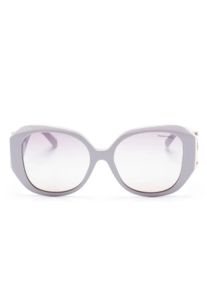 Tiffany & Co Eyewear logo-plaque oversized-frame sunglasses - Purple