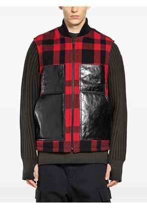 Junya Watanabe MAN checked panelled vest - Red