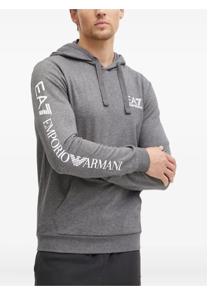 Ea7 Emporio Armani logo-print hoodie - Grey
