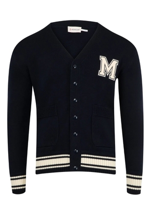 Moncler logo-appliqué cardigan - Blue