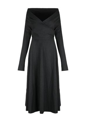 Alberta Ferretti draped stretch wool dress - Grey