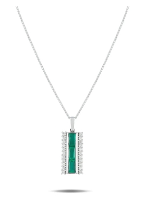 LB Exclusive platinum diamond and emerald necklace - Silver