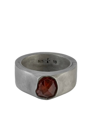 Parts of Four spessartite silver ring