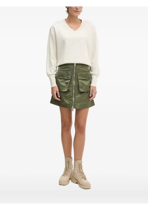 Aeronautica Militare crystal-embellished V-neck sweatshirt - Neutrals