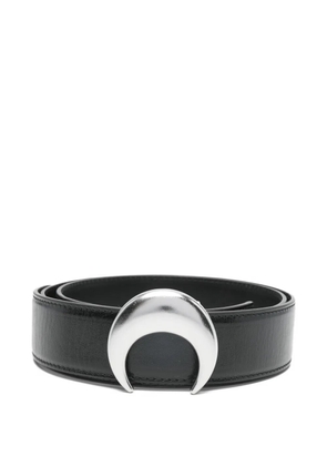 Marine Serre moon-buckle leather belt - Black