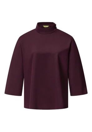 Shanghai Tang high-neck quarter-sleeves blouse - Purple