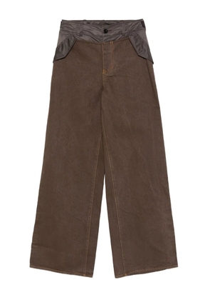 sacai panelled pocket trousers - Brown