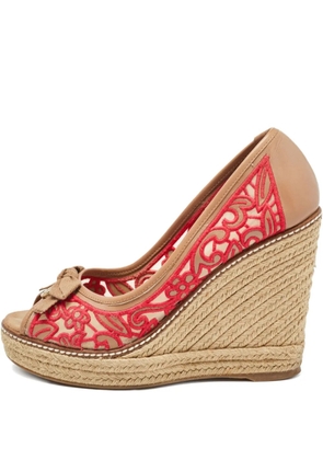 Tory Burch 115mm leather heeled espadrilles - Brown